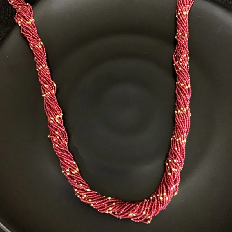 Ruby Pearl Necklace Set