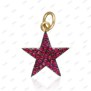 Ruby Star Pendant 13mm