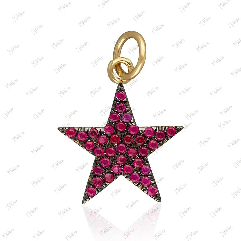 Ruby Star Pendant 13mm