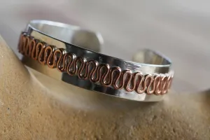 Rustic Sterling Silver Copper Cuff