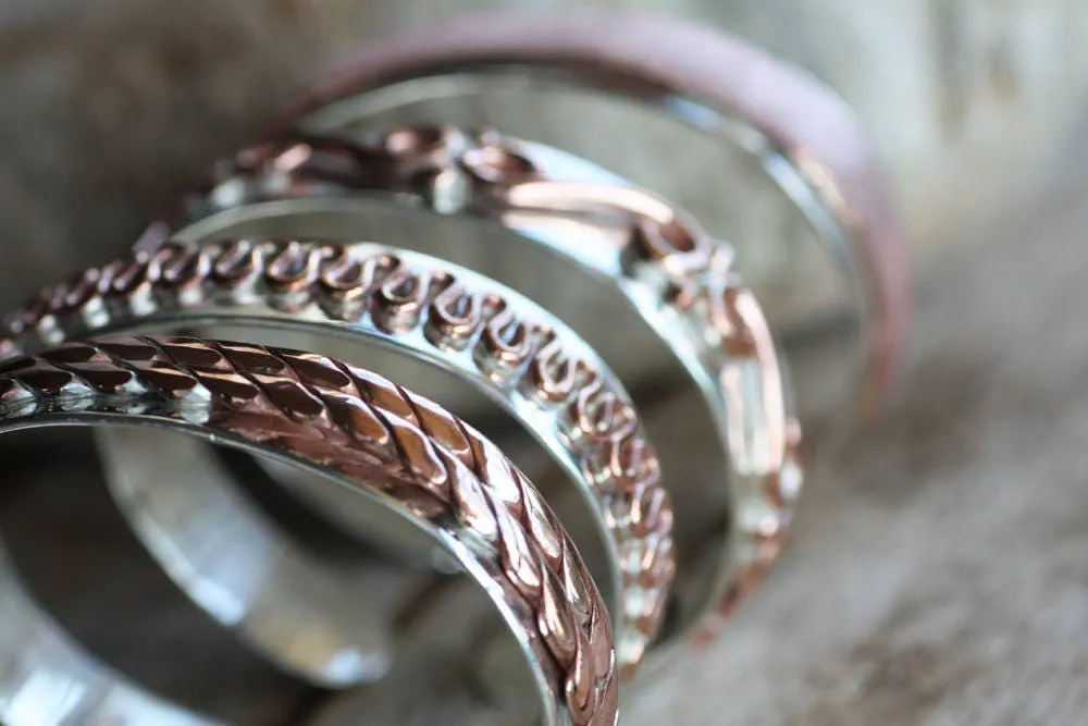 Rustic Sterling Silver Copper Cuff
