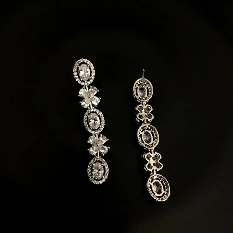 Silver Zircon/AD Necklace Set 13024-9733
